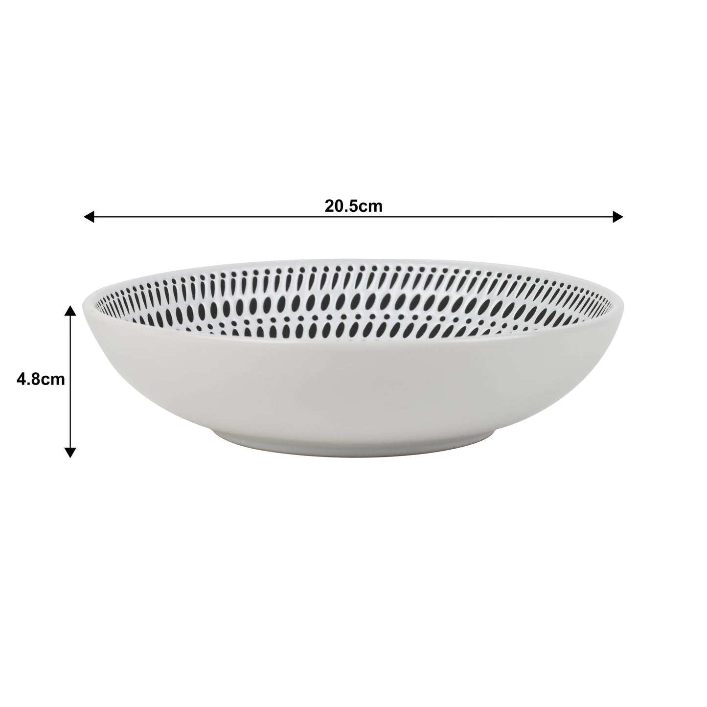 White Pad Print Stoneware Dinner Set, 16 Pieces