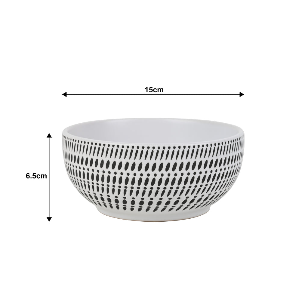 *** SPECIAL OFFER *** Waterside 16pc White Dash Stoneware Dinner Set; 4 Dinner Plates, Side Plates, Deep Bowls & Shallow Bowls