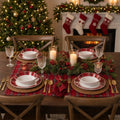 Waterside 12pc Red Tartan Dinner Set