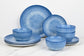 Blue Star Reactive Glaze Porcelain Dinner Set, 12 Pieces