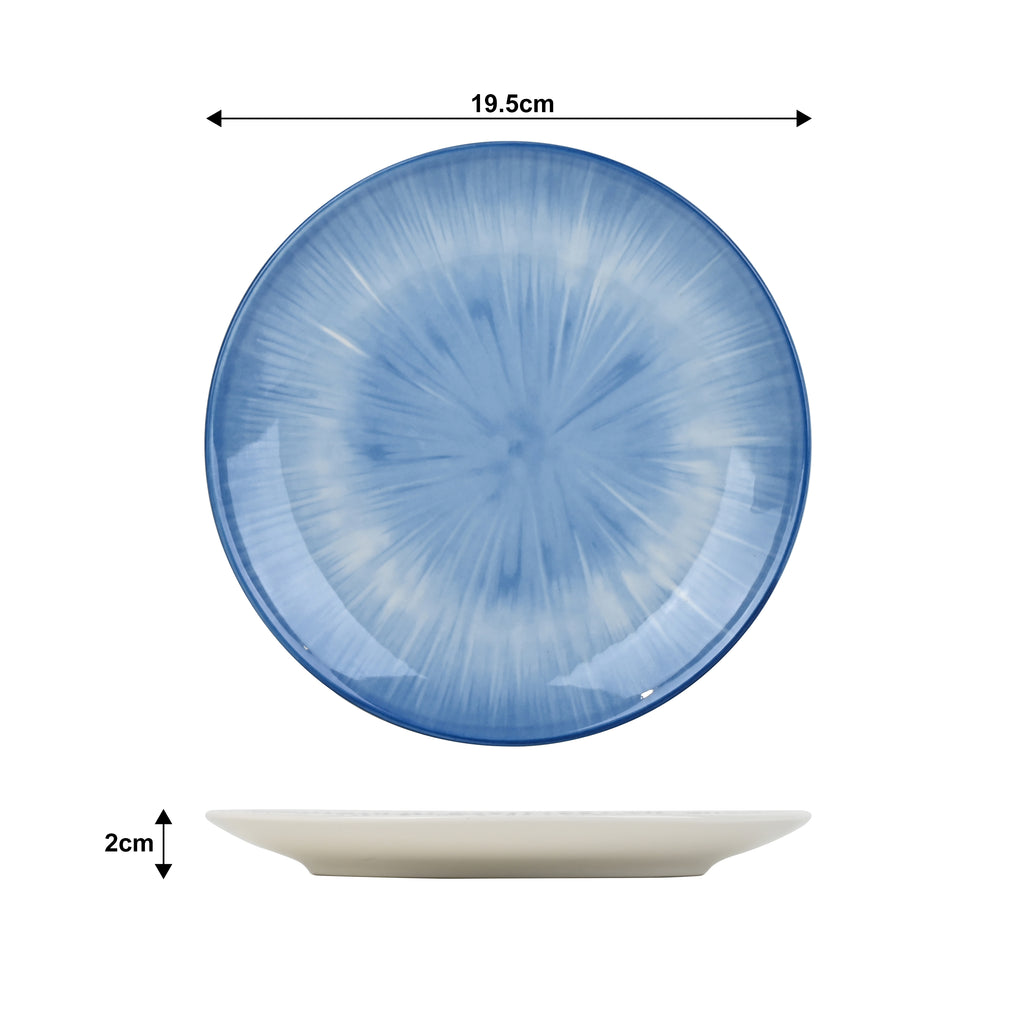 Waterside 12pc Blue Star Reactive Glaze Porcelain Dinner Set