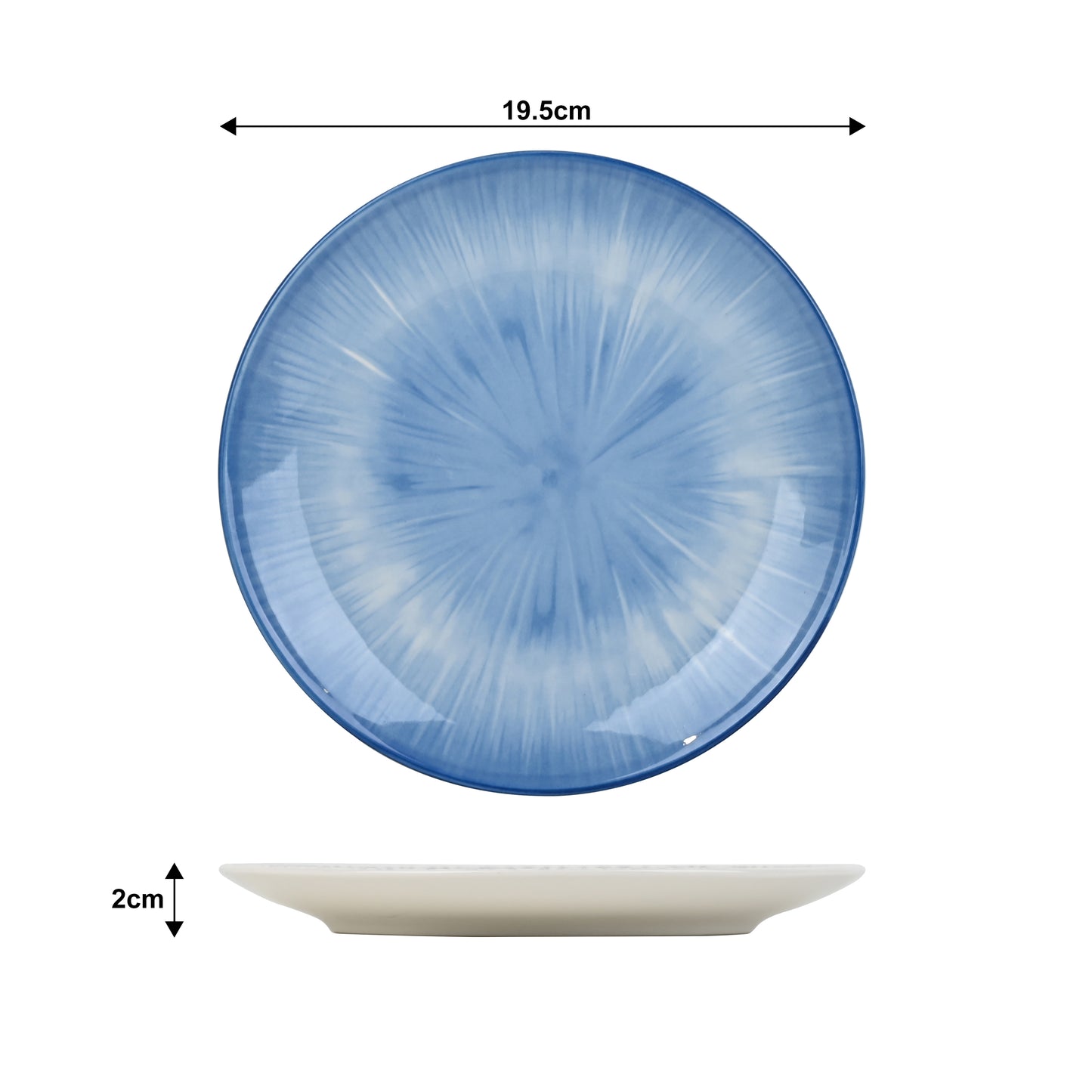 Blue Star Reactive Glaze Porcelain Dinner Set, 12 Pieces