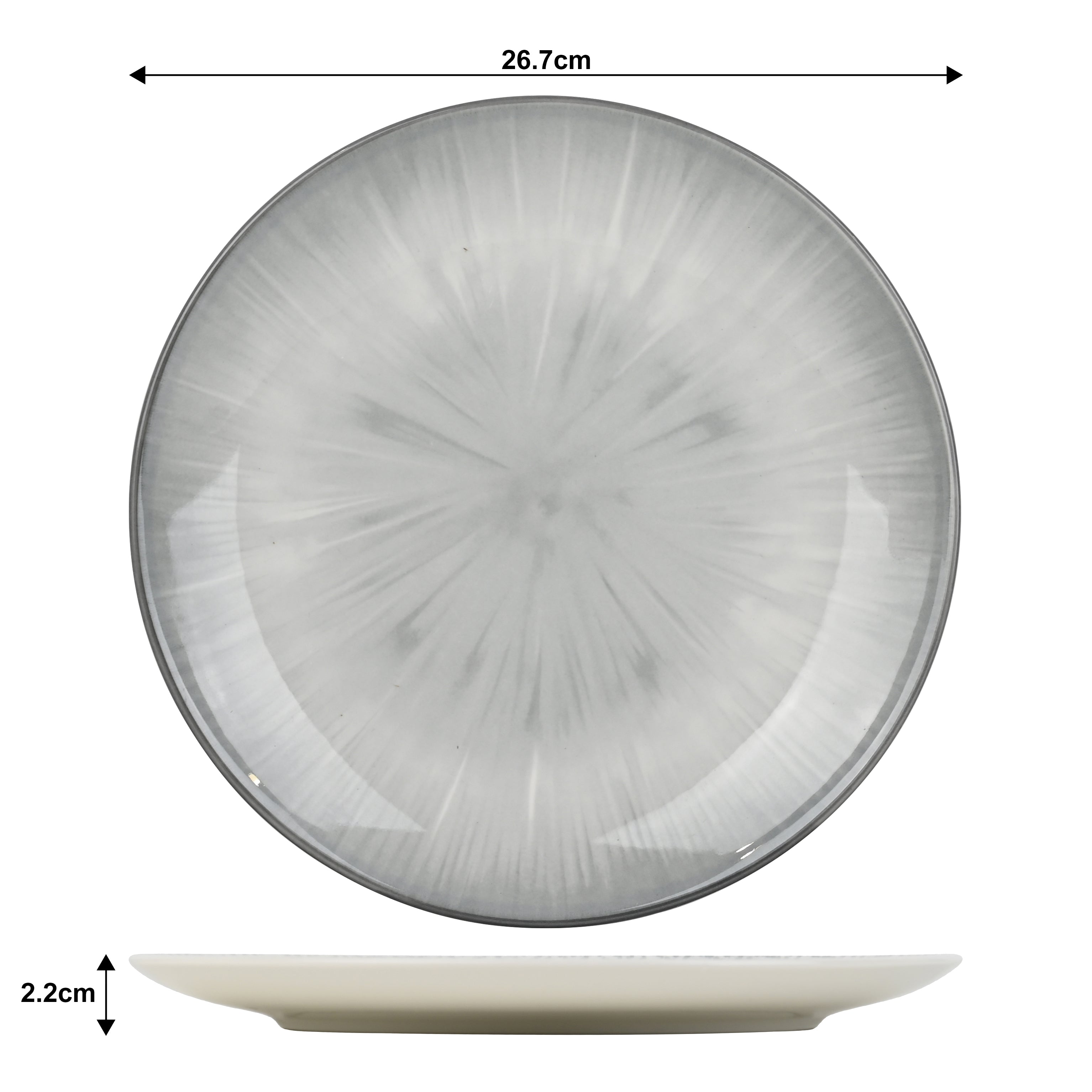 Waterside 12pc Grey Star Reactive Glaze Porcelain Dinner Set