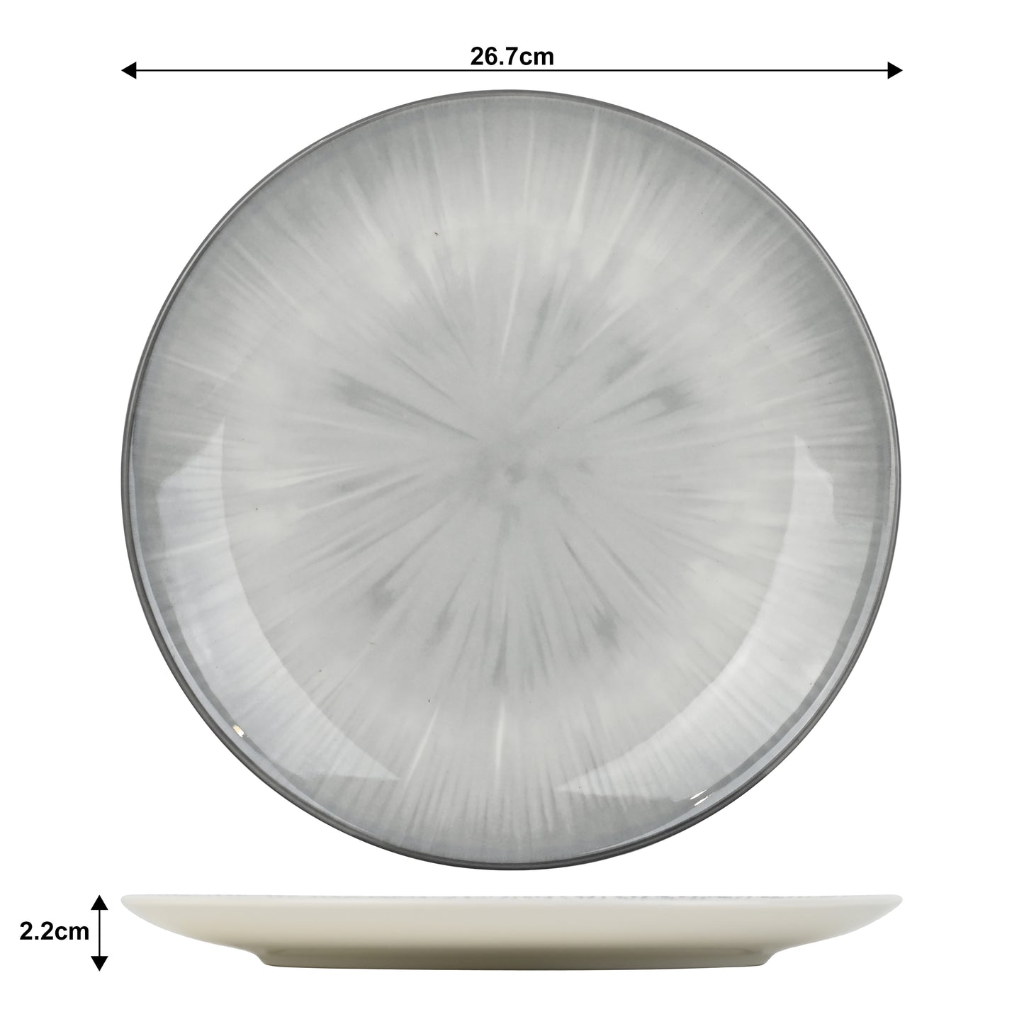 Grey Star Reactive Glaze Porcelain Dinner Set, 12 Pieces