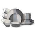 Waterside 16pc Dipped 3tone Stoneware Dinnerware Set