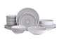 White Pad Print Stoneware Dinner Set, 16 Pieces
