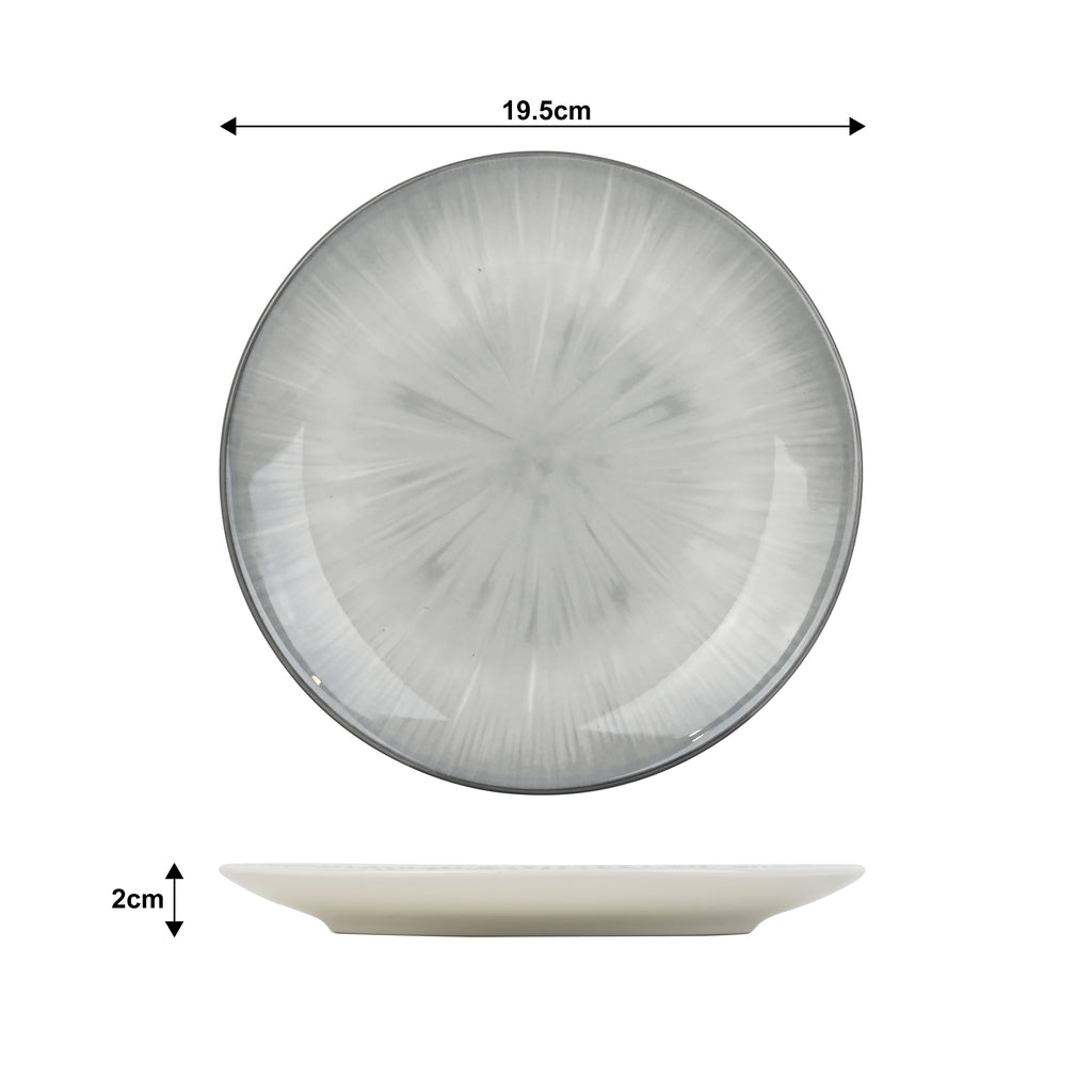 Waterside 12pc Grey Star Reactive Glaze Porcelain Dinner Set