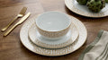 Waterside 12pc Mosaic Porcelain Dinner Set (video attached) 4 Dinner Plates, Side Plates & Deep Bowls