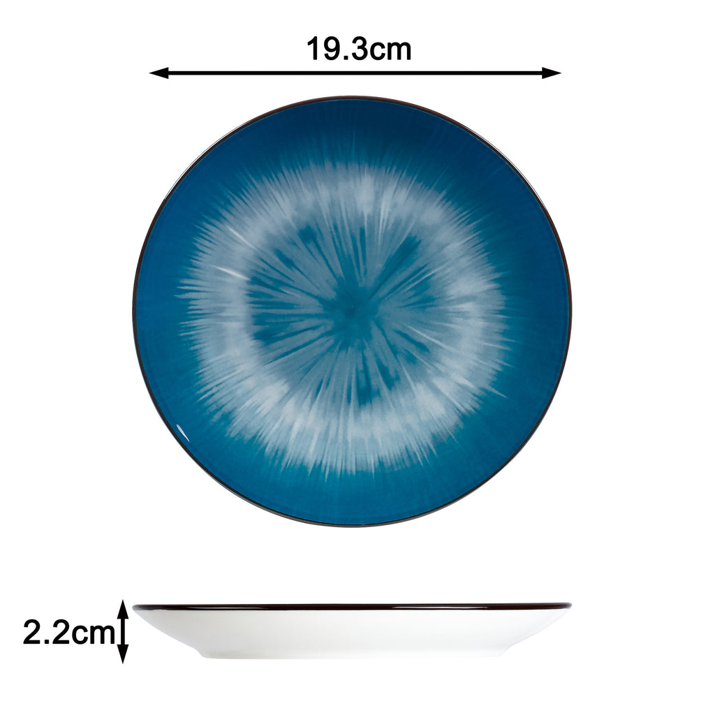 Waterside Blue Star Porcelain Dinner Set, 12 Pieces