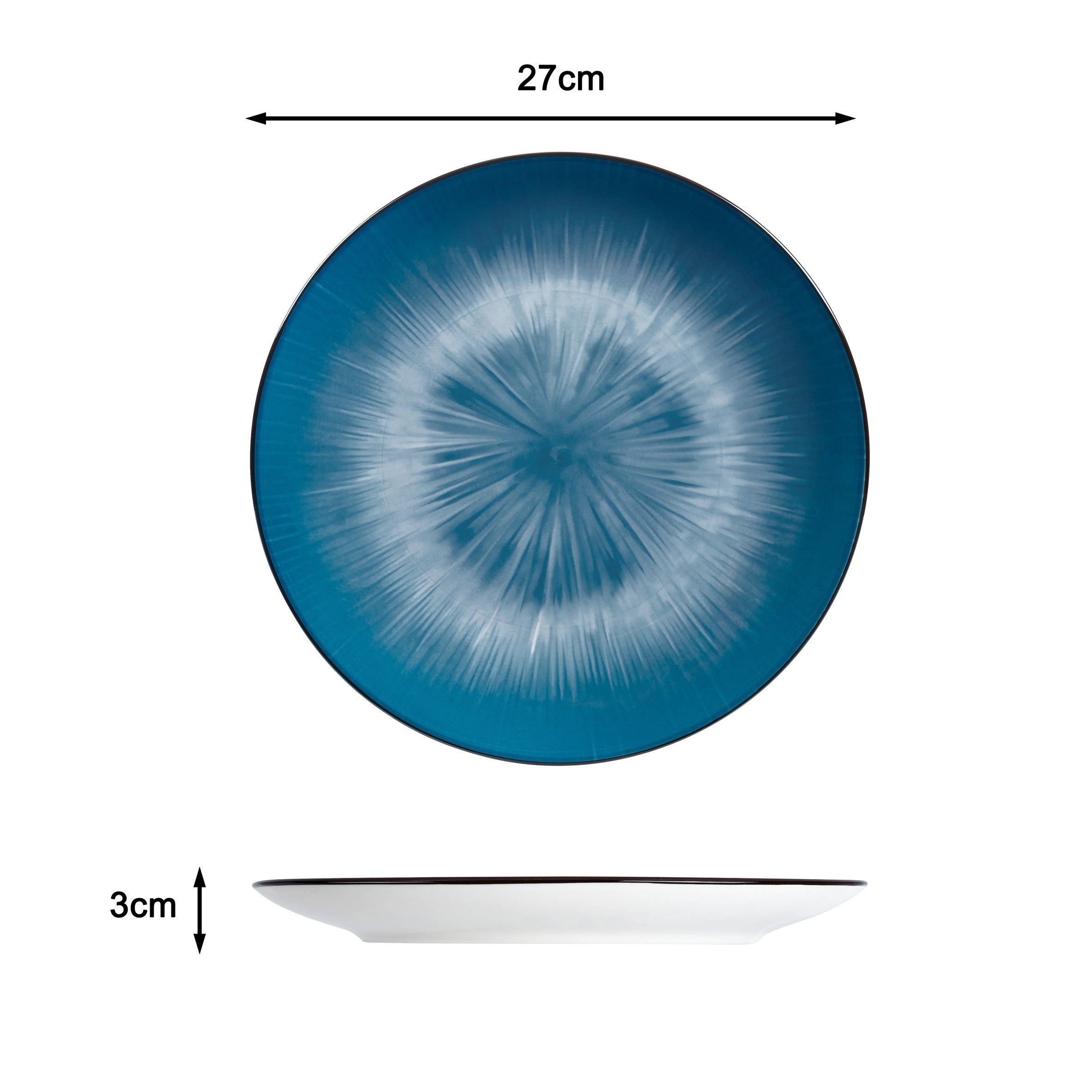 Waterside Blue Star Porcelain Dinner Set, 12 Pieces