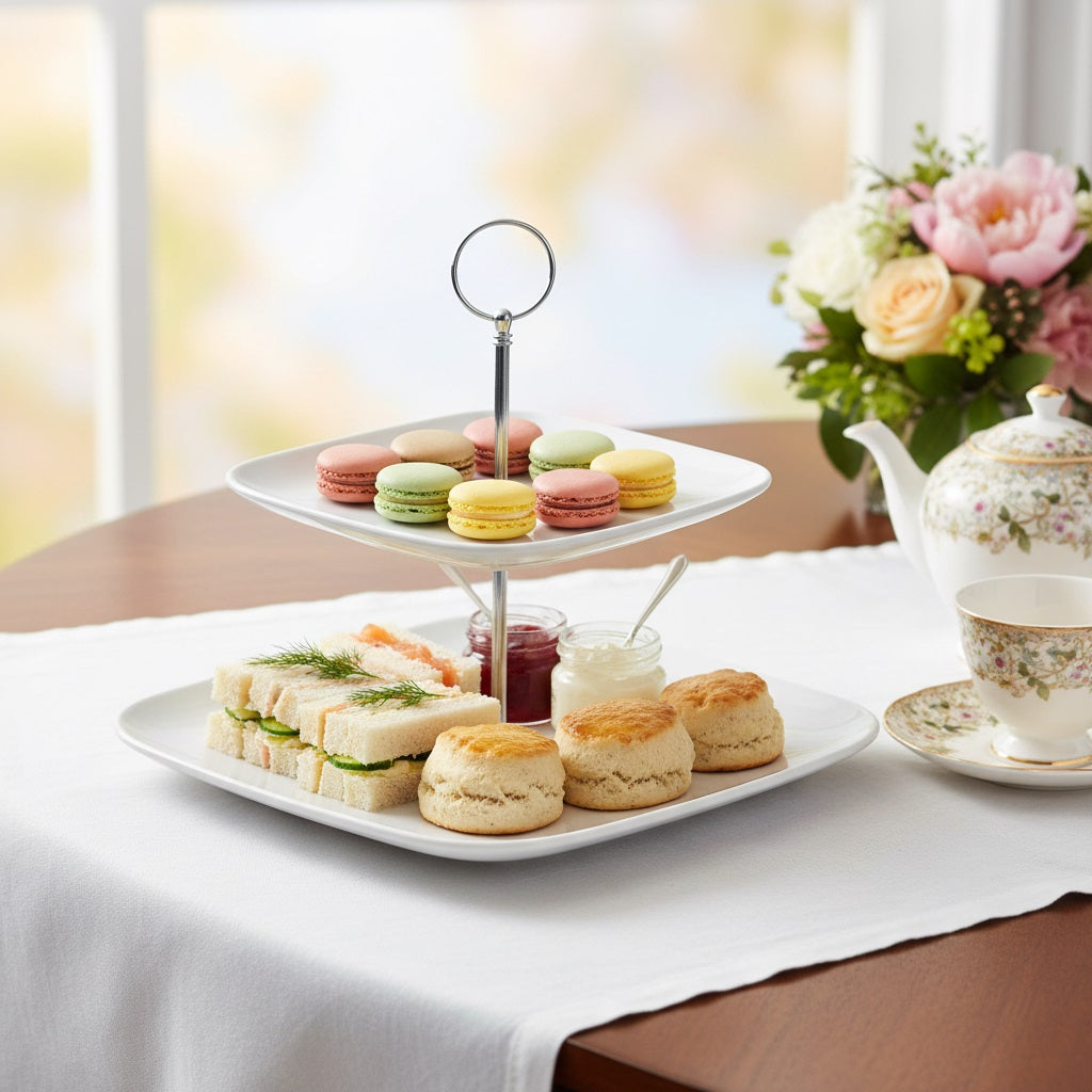 Waterside Two Tier Square Cake Stand