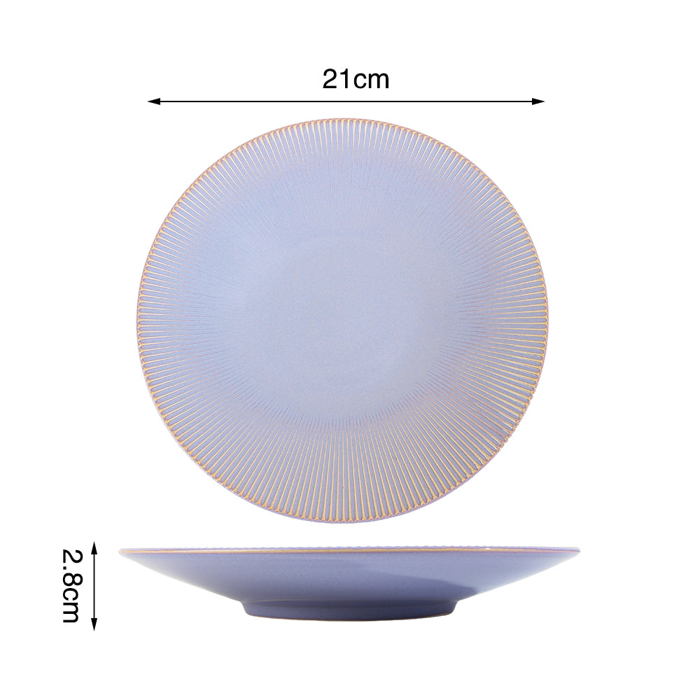 Reactive Glaze Purple Stoneware Dinner Set, 16 Pieces