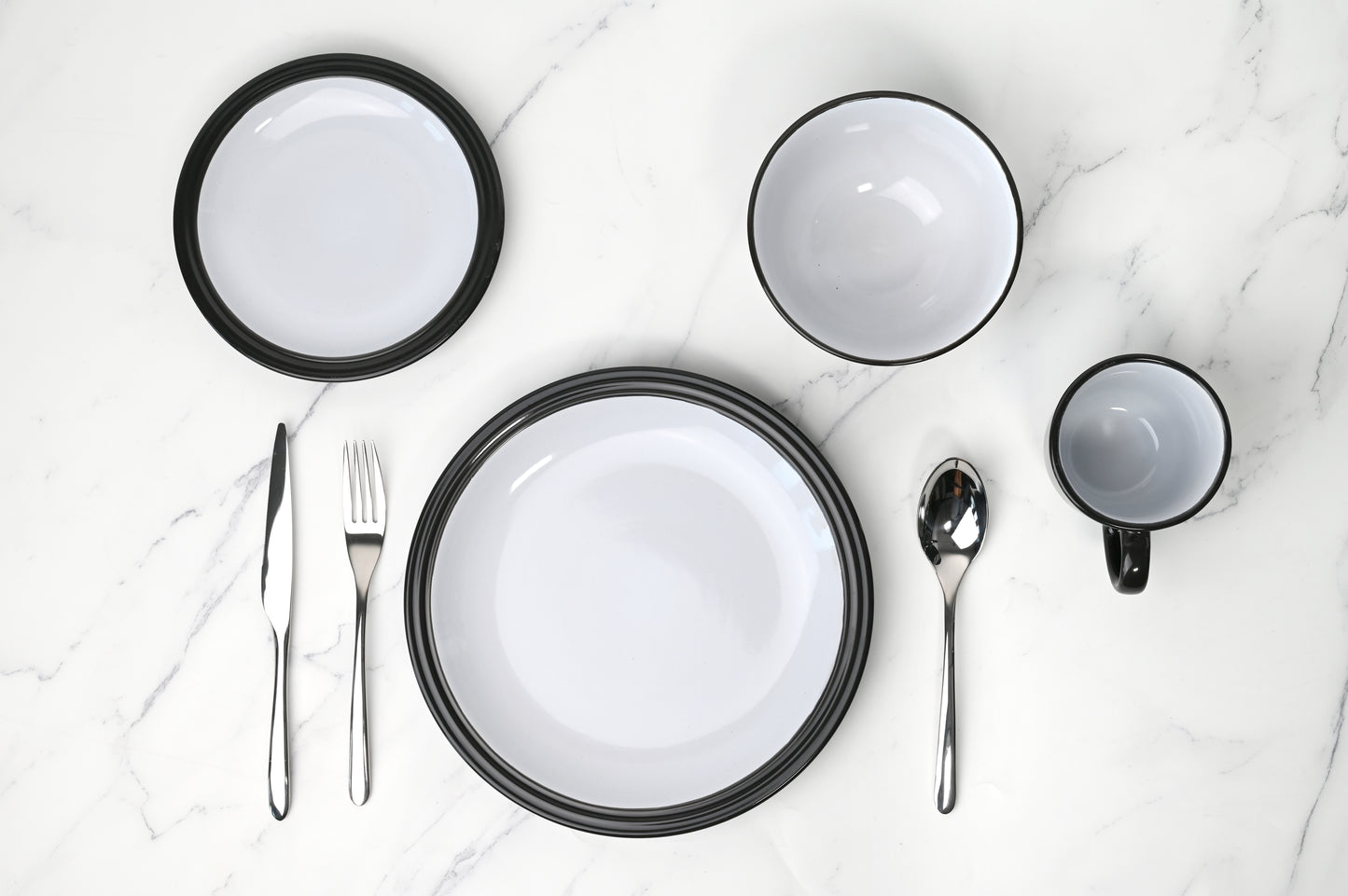 Camden Black Stoneware Dinnerware Set, 16 Pieces