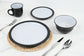 Camden Black Stoneware Dinnerware Set, 16 Pieces