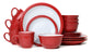 Camden Red Xmas Stoneware Dinnerware Set, 16 Pieces