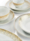 Gold Sparkle Christmas Porcelain Dinnerware Set, 50 Pieces