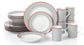 Graphite Grey Porcelain Dinnerware Set, 16 Pieces