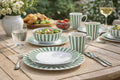 Waterside Green Stripe Porcelain Dinner Set 16 Piece
