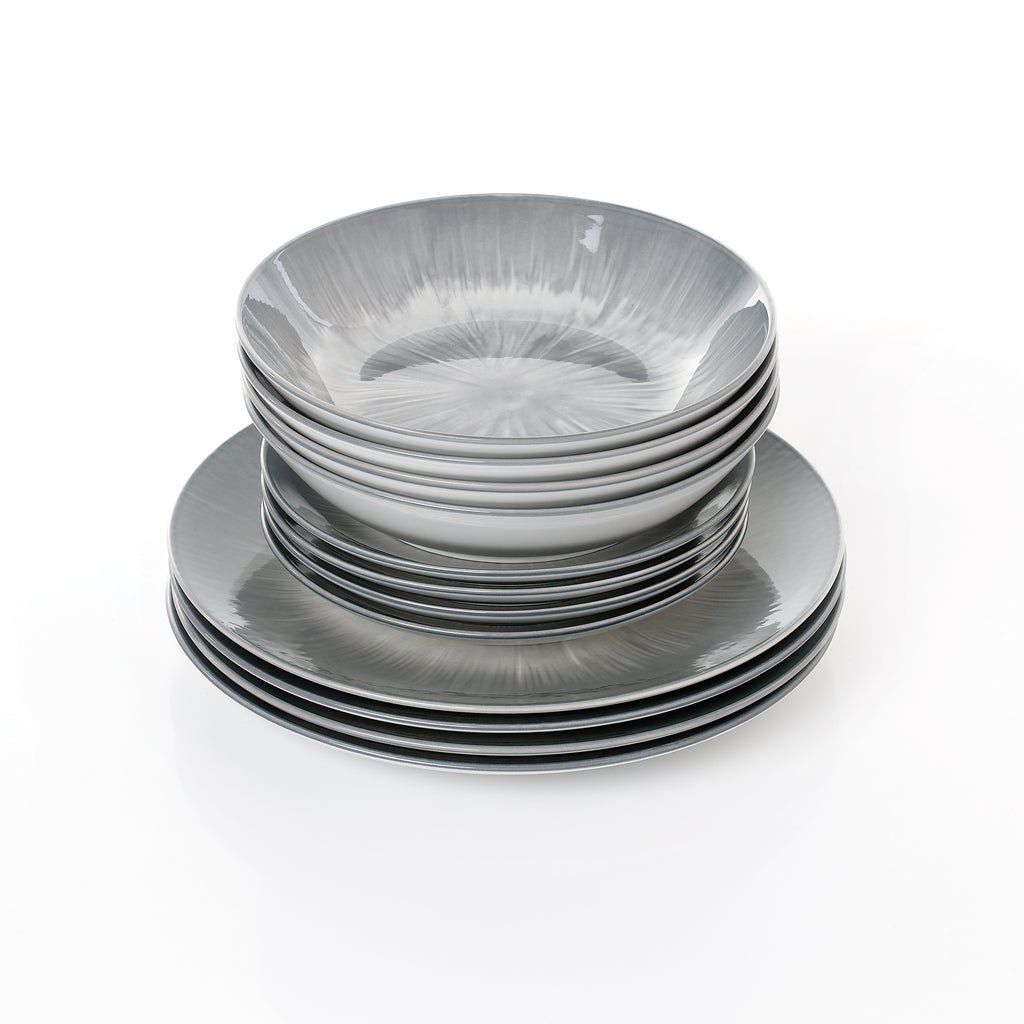 Waterside 12pc Grey Star Dinner Set