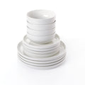 Waterside 12pc Pearl White Lipped Porcelain  Dinner Set