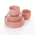 Waterside 12pc Blush Pink Lipped Stoneware Dinner Set