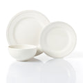 Waterside 12pc Boston Cream Embossed Ring Dinner Set