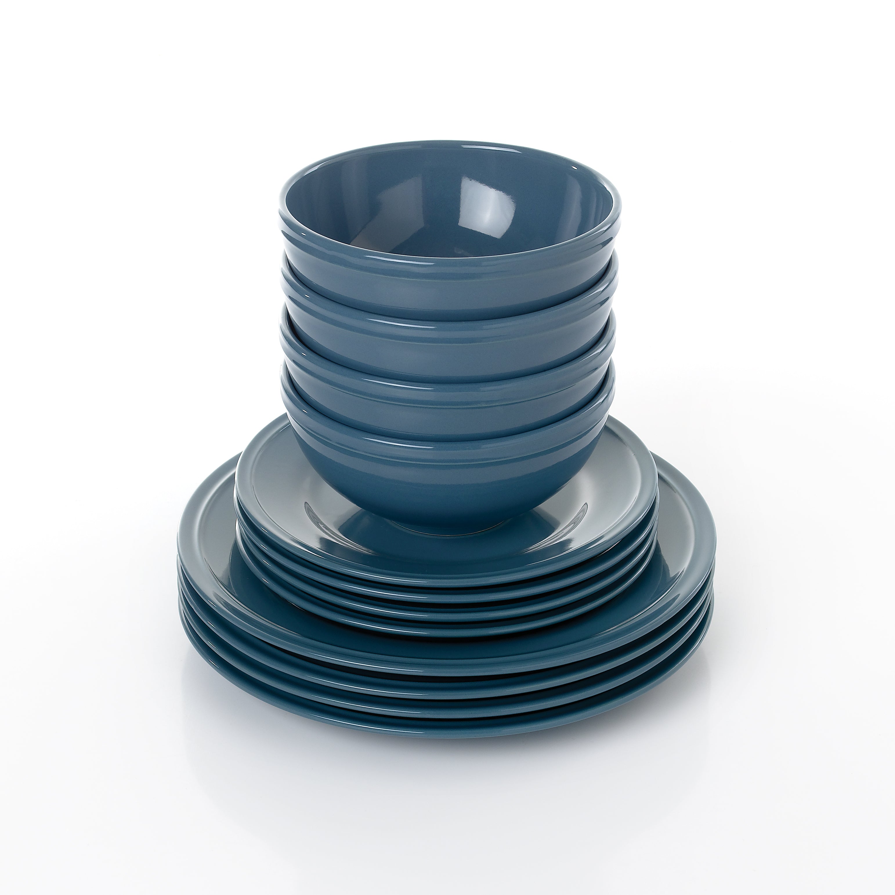 Waterside 12pc Boston Teal Embossed Ring Dinner Set