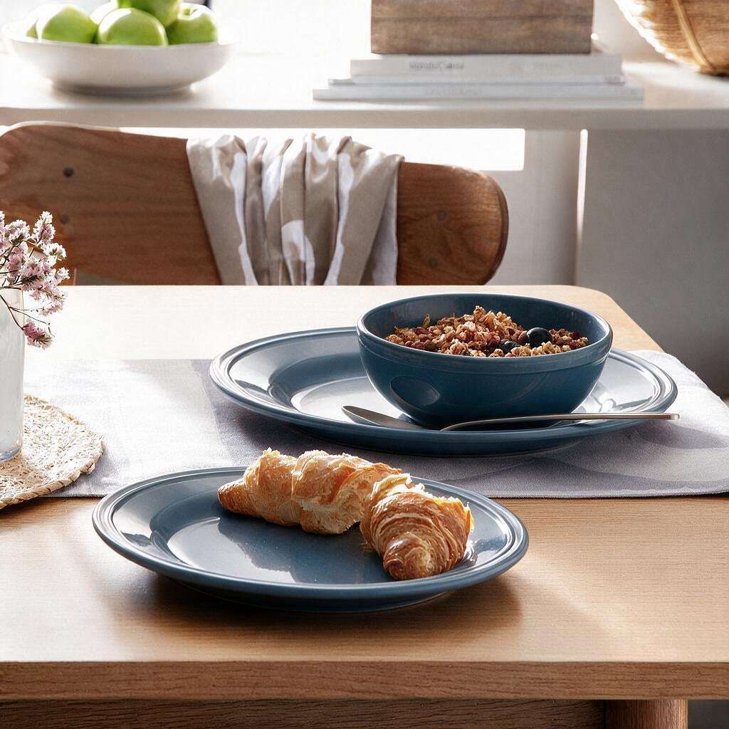 Waterside 12pc Boston Teal Embossed Ring Dinner Set