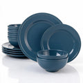 Waterside 12pc Boston Teal Embossed Ring Dinner Set