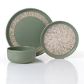 Waterside 12pc Aura Sage Green Stoneware  Dinner Set