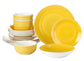 Spinwash Sunshine Yellow Porcelain Dinnerware Set, 16 Pieces