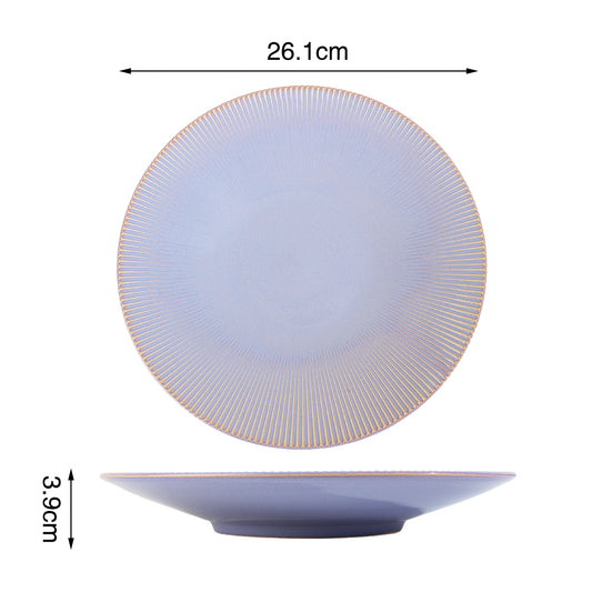 Reactive Glaze Purple Stoneware Dinner Set, 16 Pieces