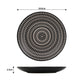 Pad Print Black Stoneware Dinner Set, 16 Pieces