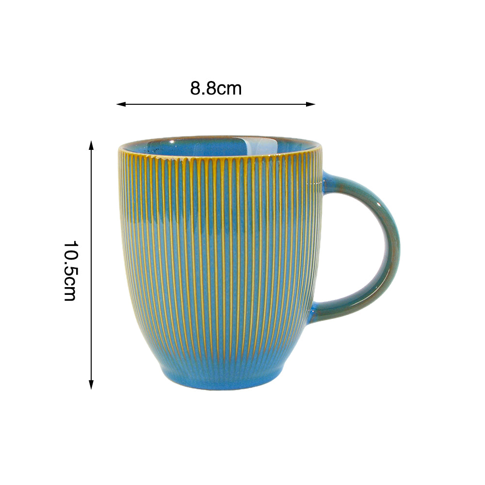 Waterside 16pc Reactive Glaze Blue Stoneware Dinner Set