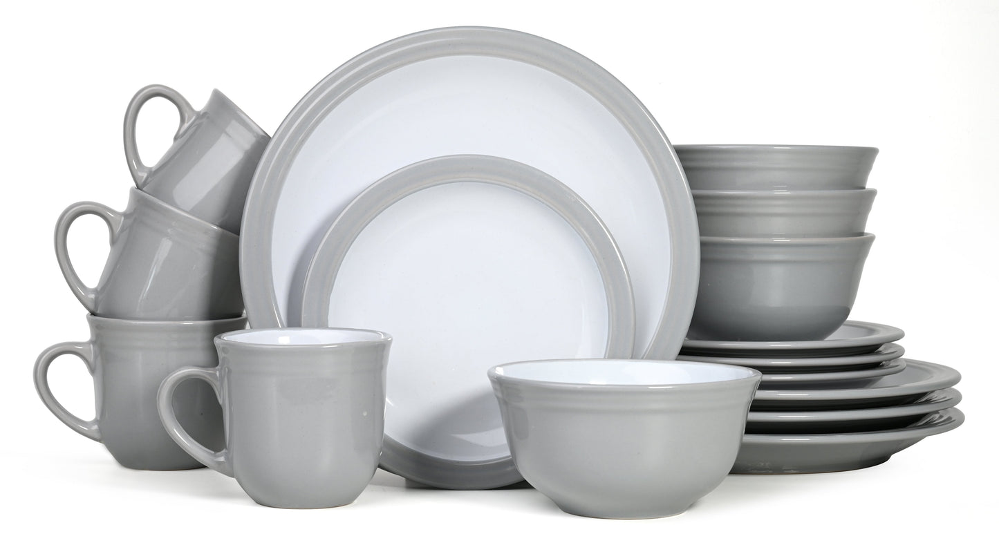 Camden Grey Stoneware Dinnerware Set, 16 Pieces