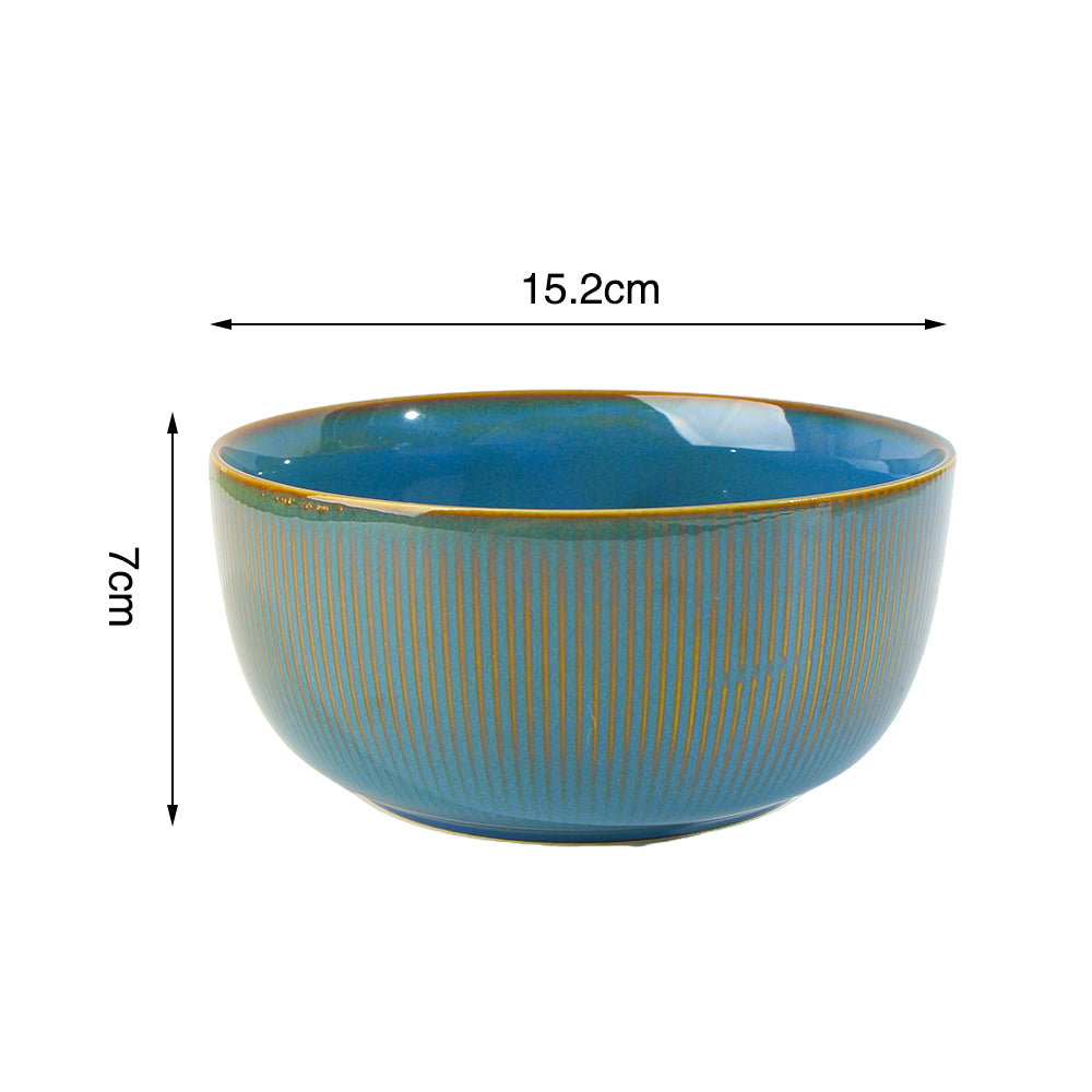 Waterside 16pc Reactive Glaze Blue Stoneware Dinner Set