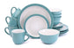 Camden Teal Stoneware Dinnerware Set, 16 Pieces