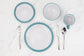 Camden Teal Stoneware Dinnerware Set, 16 Pieces
