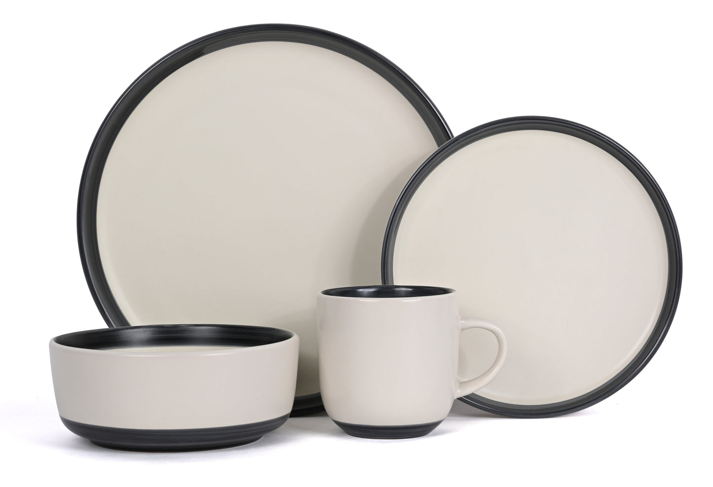 Hand Brush Stoneware Dinnerware Set, 16 Pieces