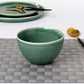 Green Reactive Glaze Stoneware Dinnerware Set, 12 Pieces
