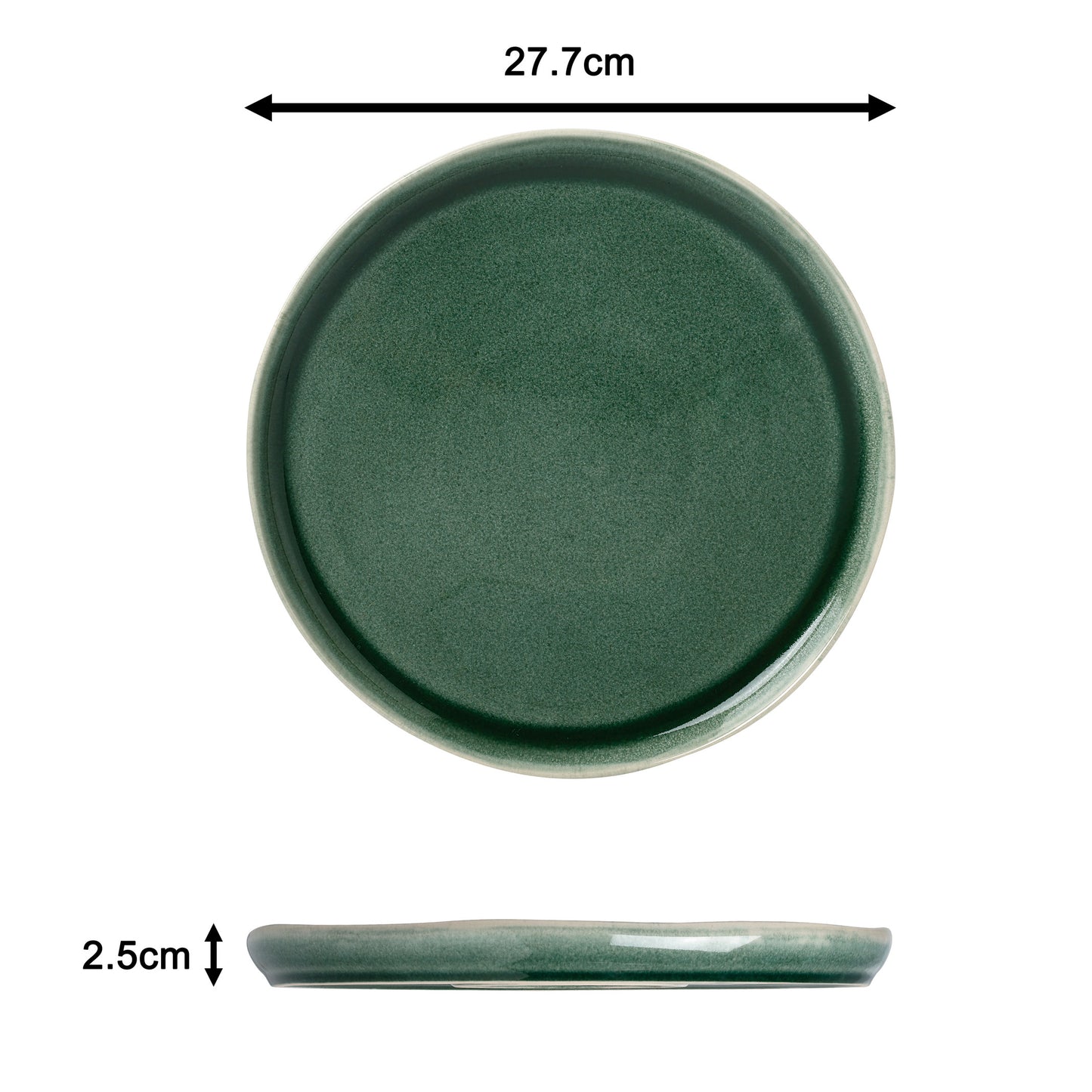 Green Reactive Glaze Stoneware Dinnerware Set, 12 Pieces