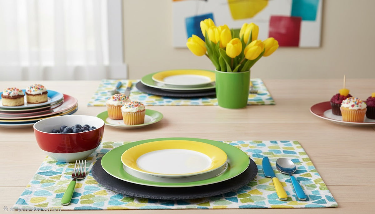 Waterside 12pc Colour Band Porcelain Dinner Set ( video attached)