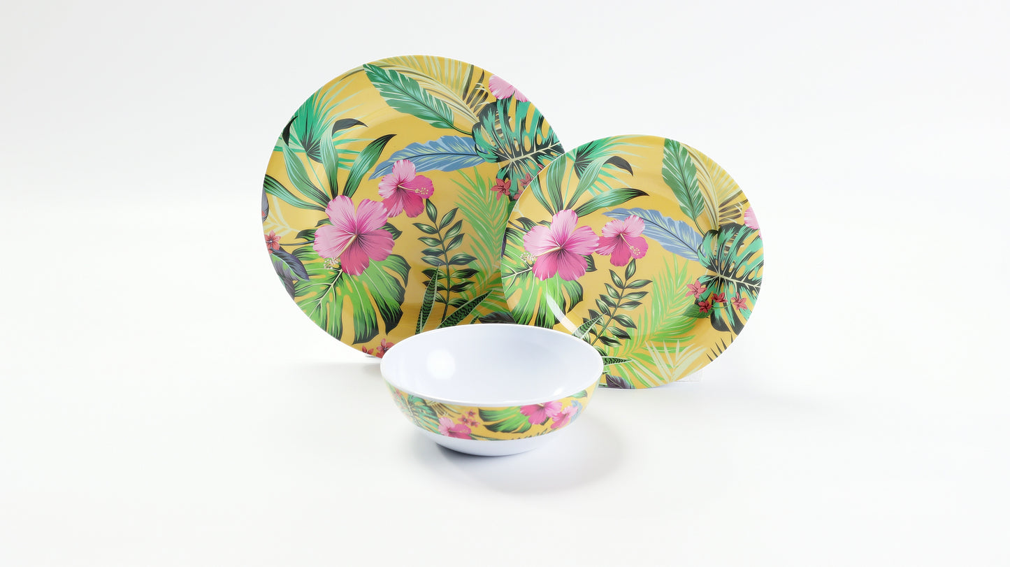 12pc Melamine Hawaiian-(Strong Plastic)
