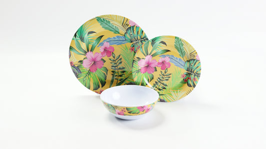 12pc Melamine Hawaiian-(Strong Plastic)