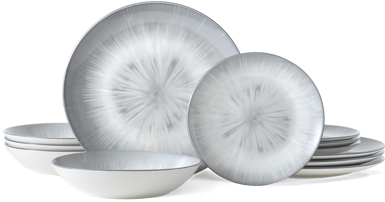 Waterside 12pc Grey Star Dinner Set
