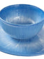 *** XMAS STAR *** Blue Star Reactive Glaze Porcelain Dinner Set, 12 Pieces
