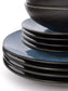 Blue Reactive Glaze Stoneware Dinnerware Set, 12 Pieces