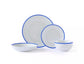 St Ives Stripe Porcelain Dinnerware Set - Blue, 16 Pieces