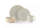 Reactive Glaze Cream Stoneware Dinner Set, 16 Pieces
