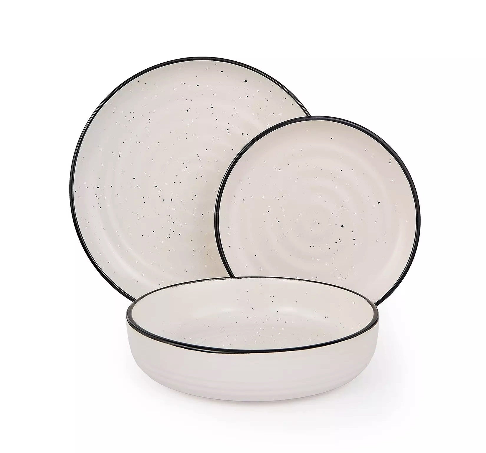 Waterside 12pc Speckle Glazed Stoneware Dinnerware Set